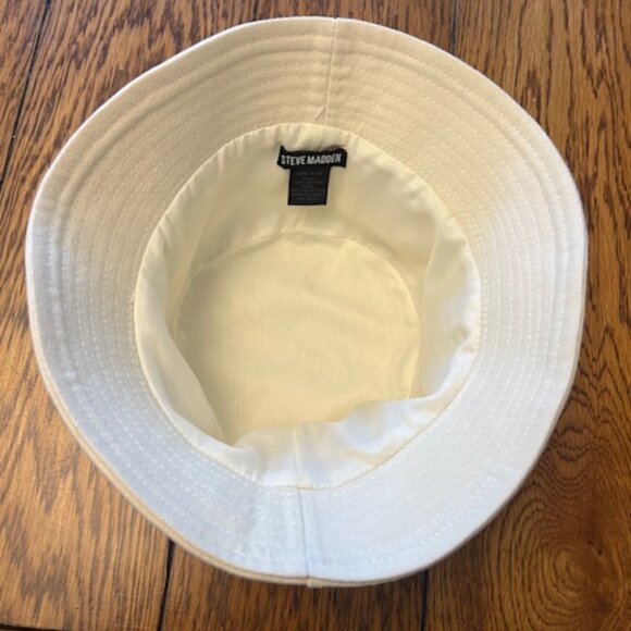 Women's New w/tag Steve Madden Bucket Sun Hat, Beige, one size, UPF 50+, Stylish - Picture 2 of 4
